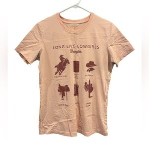 Wrangler “Long Live Cowgirls” Tee Rodeo Western Cowgirl Graphic Tee S